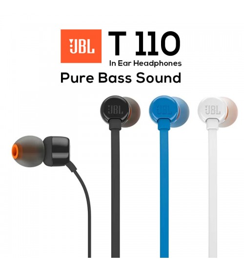 overskydende segment miljø JBL T110 Pure Sound Bass Wired In-Ear Headphones With Microphone