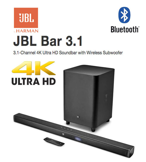 JBL Bar 3.1 Channel 4K Ultra HD Soundbar with Wireless Subwoofer