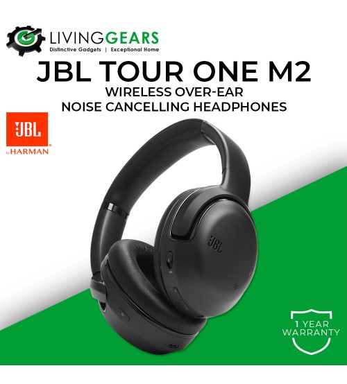 Noise JBL (Black) Headphones Wireless Cancelling Over-ear One Tour M2