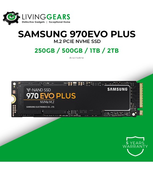 Samsung  970EVO Plus M.2 GEN3 Pcie Nvme SSD For Notebook & PC Desktop ( 250GB / 500GB / 1TB / 2TB )