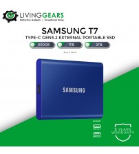 Samsung Portable SSD T7 External SSD Solid State Disk Drive ( 250GB / 500GB / 1TB / 2TB ) Indiago Blue
