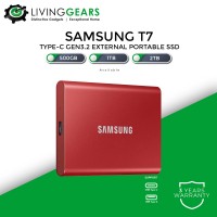 Samsung Portable SSD T7 External SSD Solid State Drive ( 1TB / 2TB ) Metalic Red