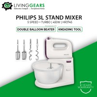 Philips 3L Stand Mixer 5 Speed + Turbo Function (HR3745/11) HR3745