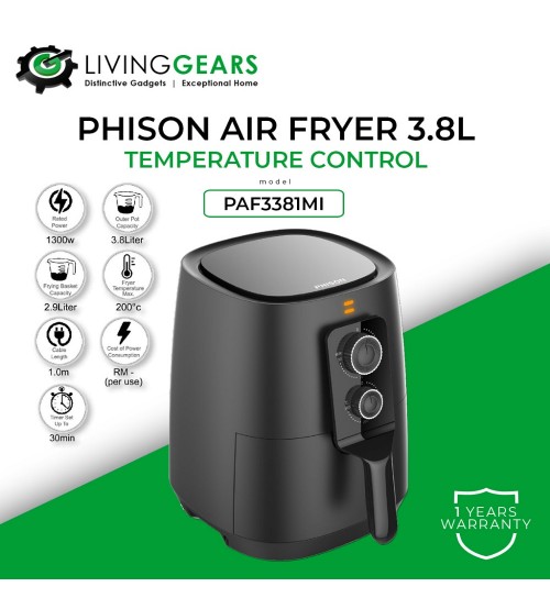 Phison Mechanical Air Fryer 3.8L (PAF-3381-MI)