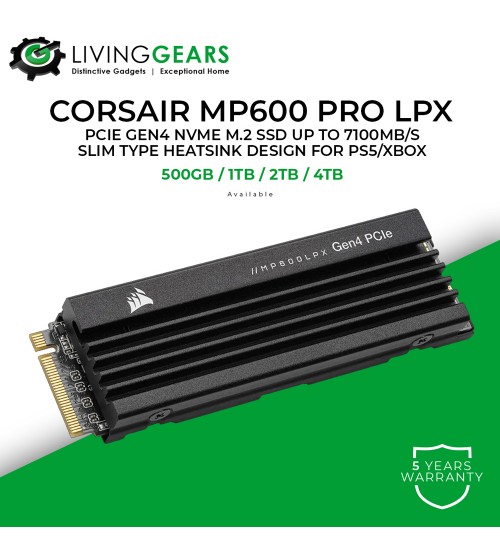CORSAIR MP600 PRO LPX 500GB / 1TB / 2TB / 4TB PCIE GEN4 NVME M.2 SSD For PS5 / XBOX