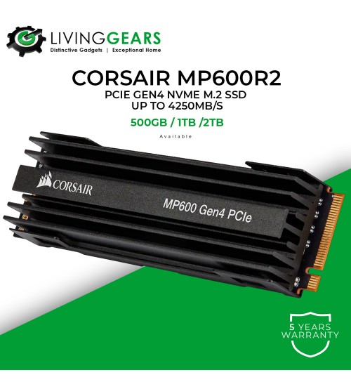 CORSAIR MP600R2 500GB / 1TB / 2TB PCIE GEN4 NVME M.2 SSD For Desktop & Laptop