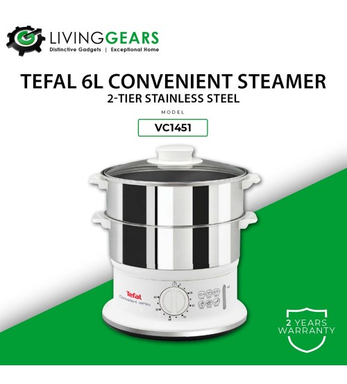 Tefal Convenient Steamer Stainles Steel 2-Tier (VC1451)