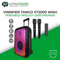 Vinnfier VF Tango XT2000 WMU 500W Bluetooth Portable Trolly HI-FI Audio Loud Karaoke PartyBox Speaker with 2 Wireless Mic